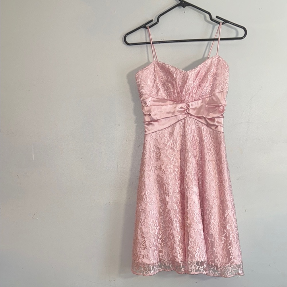 Elegant Pink Lace Dress
